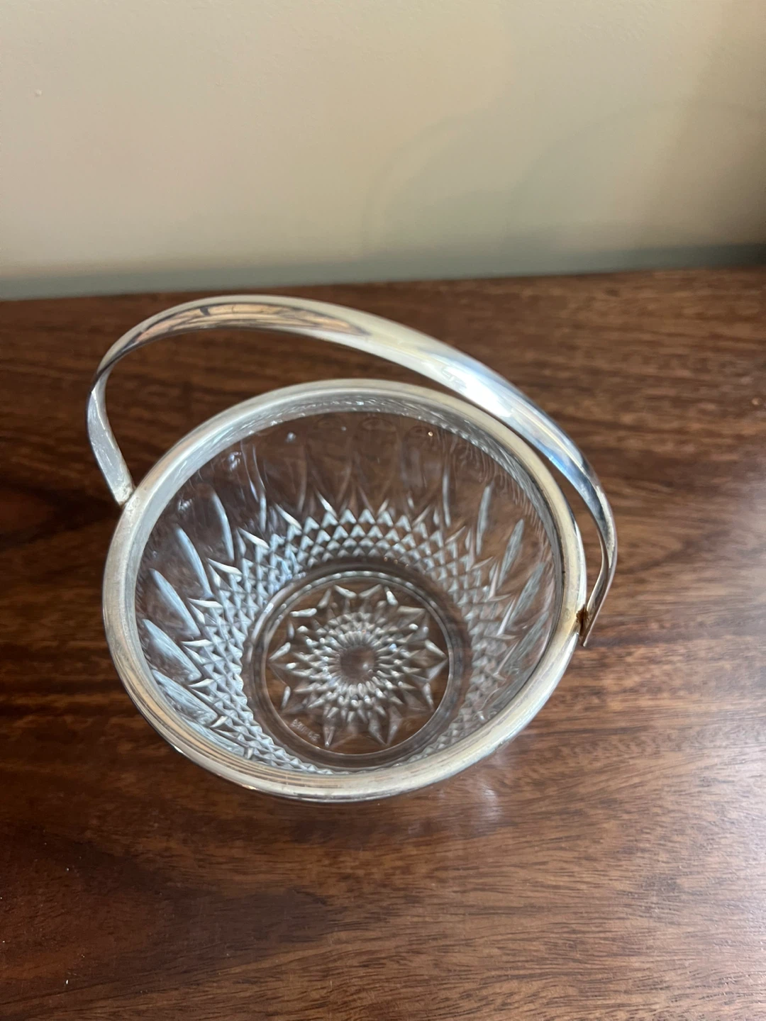 Vintage REIMS FRANCE Cut Crystal Basket - photo 2