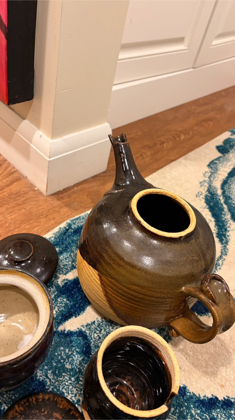 Handmade Pottery Teapot and Mug Set - photo 5