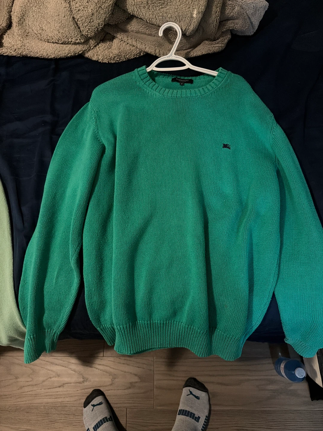 Burberry Green Crew Neck Sweater
