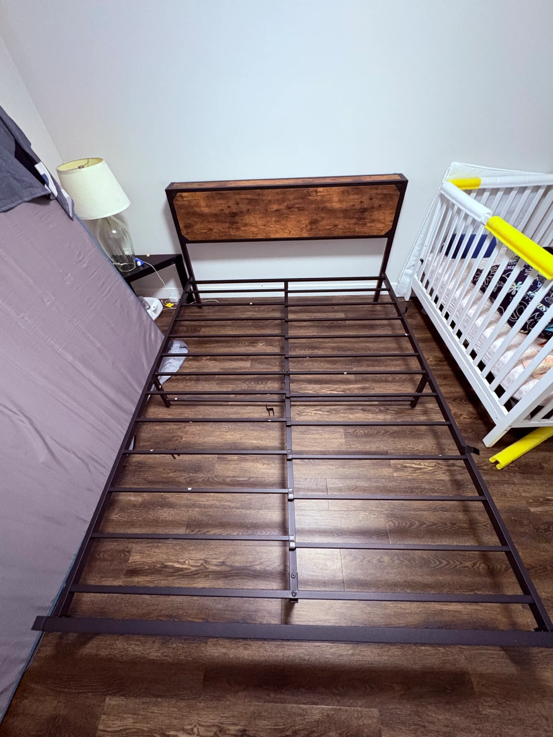 Queen Bed Frame with Wood Headboard - photo 3