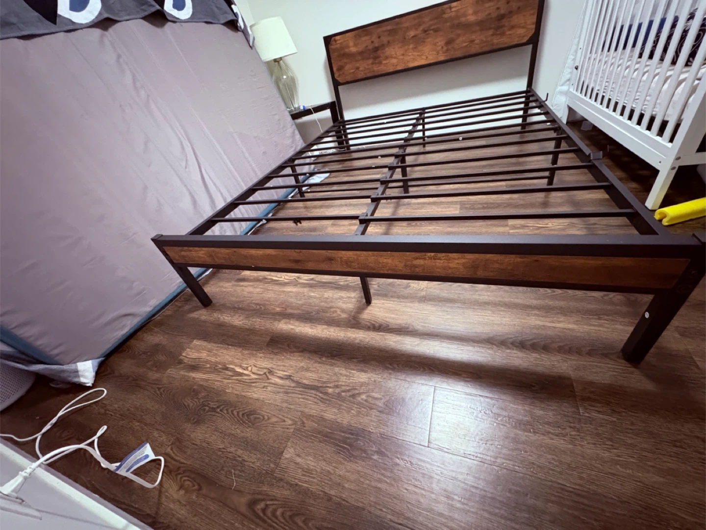 Queen Bed Frame with Wood Headboard - photo 5