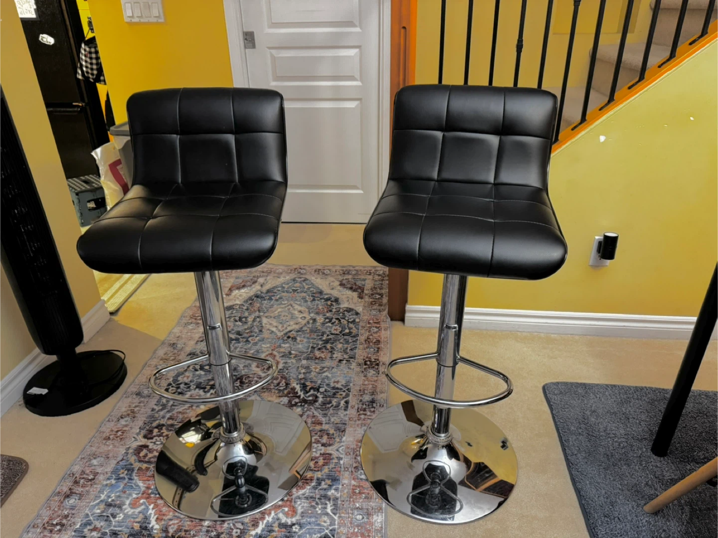 Set of 2 Black Bar Stools