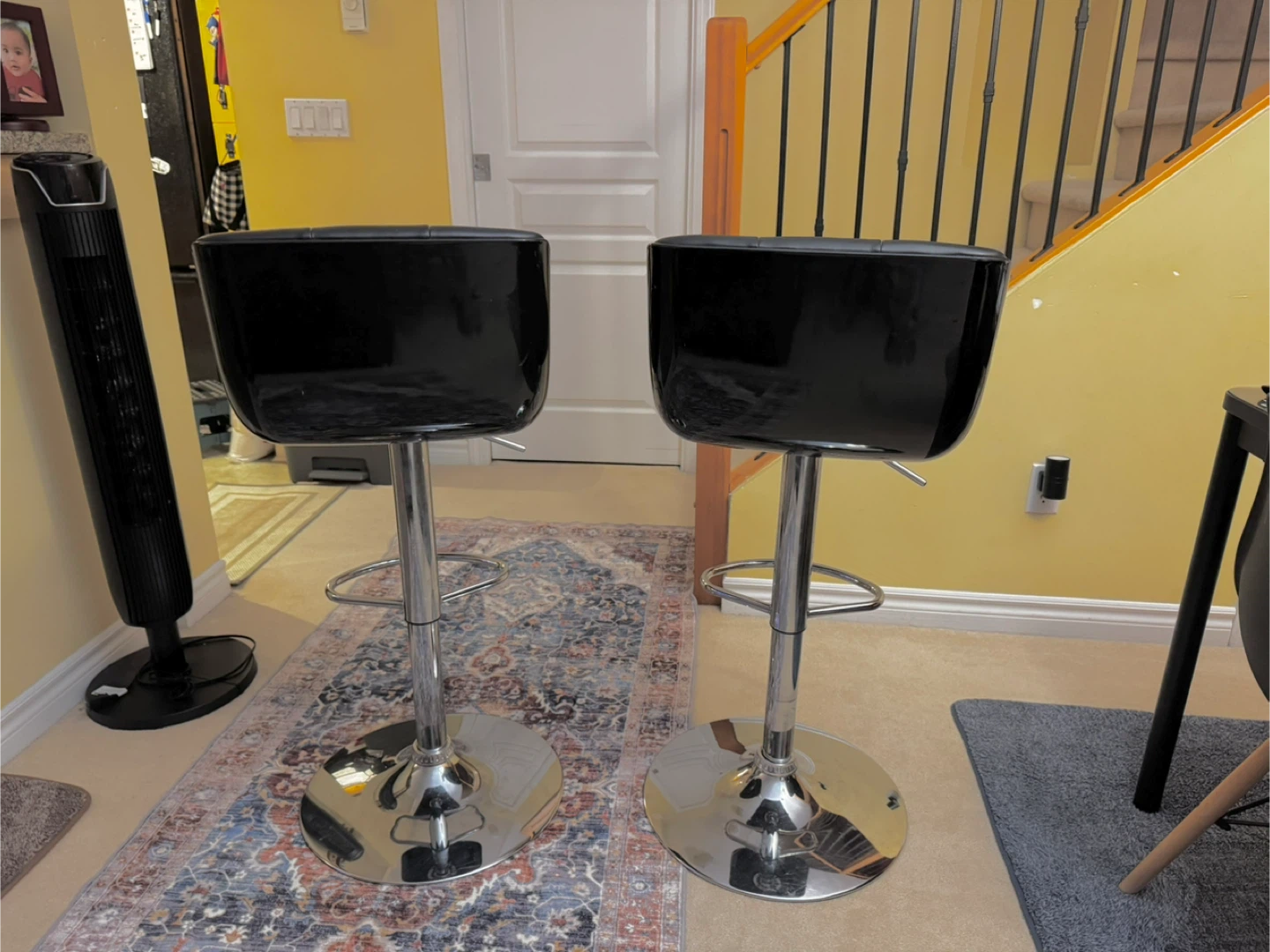 Set of 2 Black Bar Stools - photo 3
