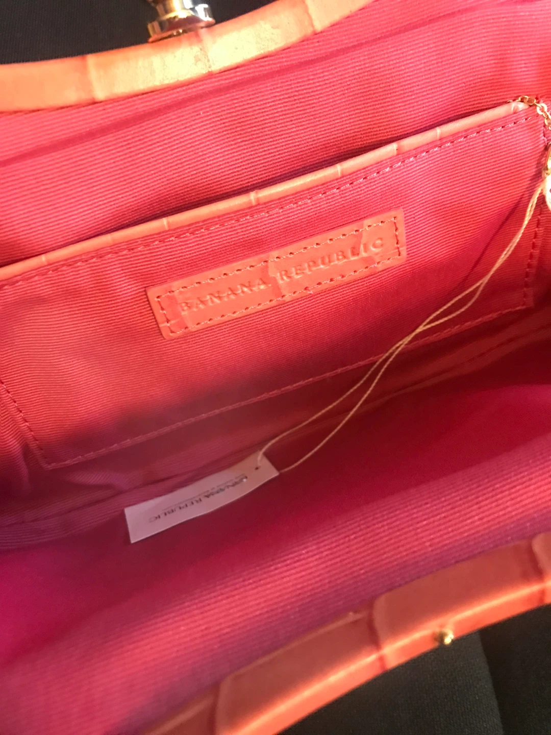 Banana Republic Croc Embossed Clutch Set - Pink & Orange - photo 2