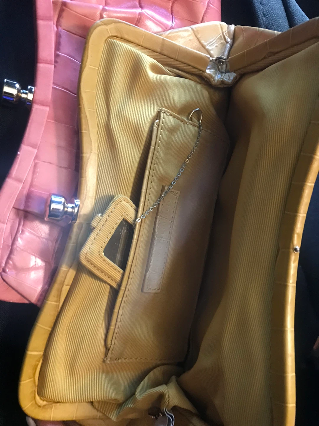 Banana Republic Croc Embossed Clutch Set - Pink & Orange - photo 3