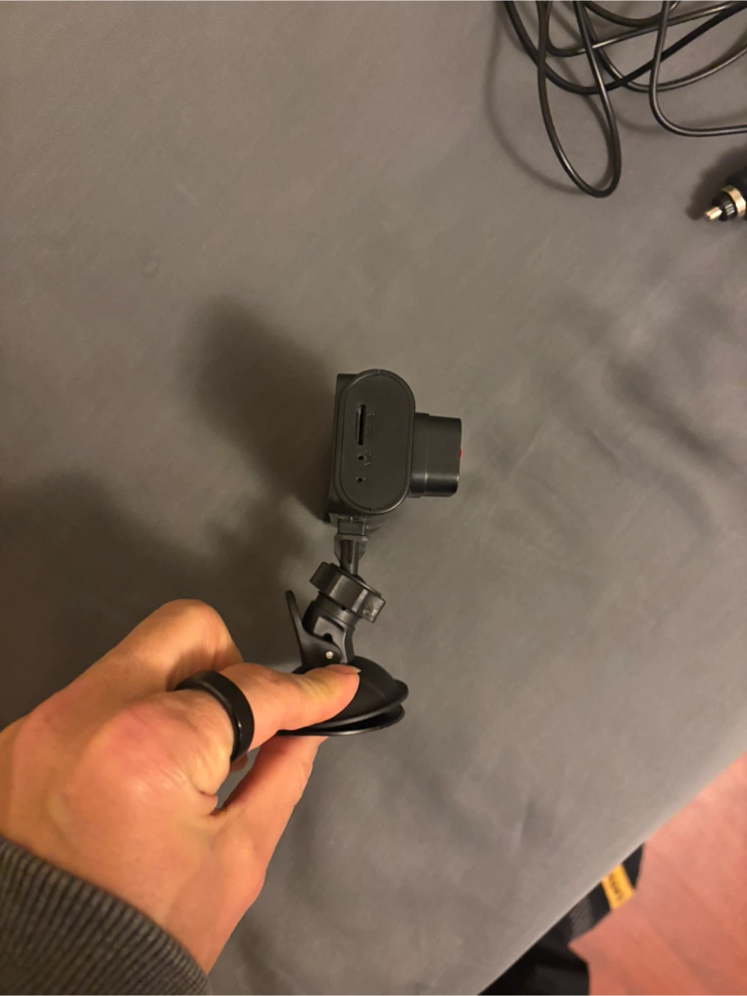 Black Dash Cam with Suction Cup Mount and Car Charger - photo 3