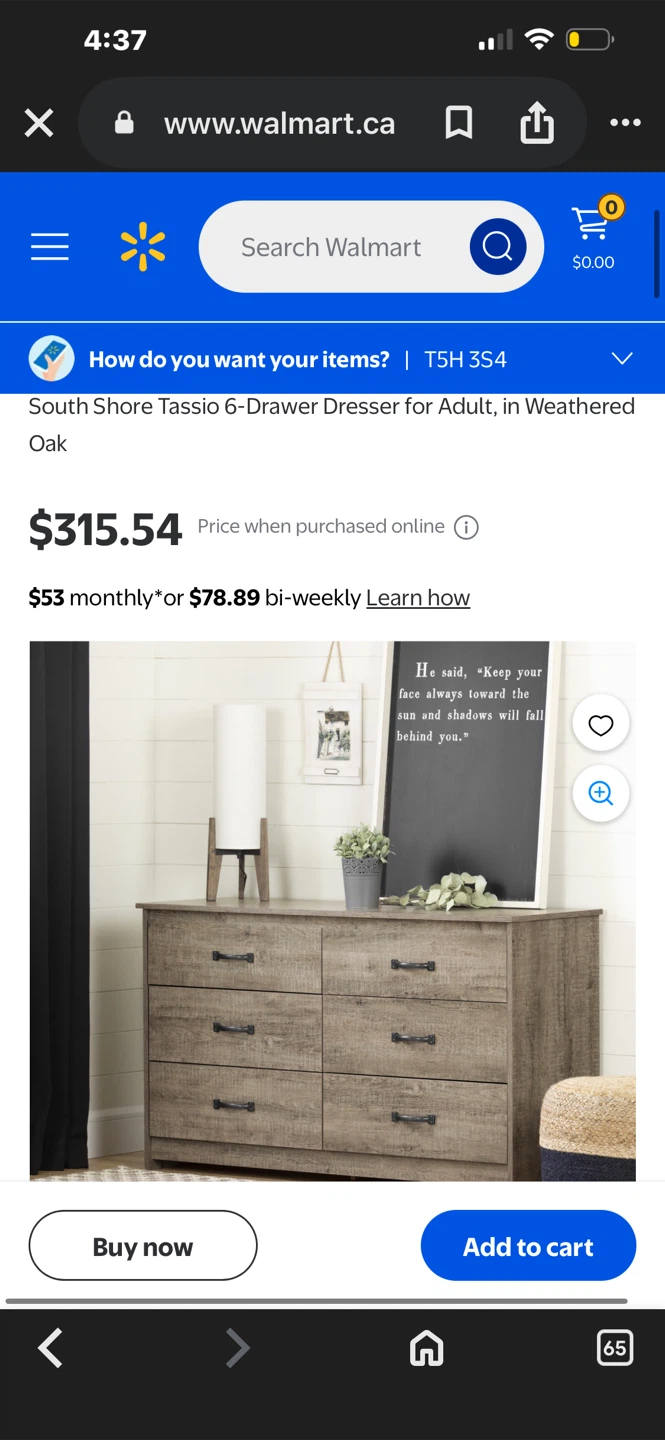 South Shore Tassio 6-Drawer Dresser - Weathered Oak - photo 2