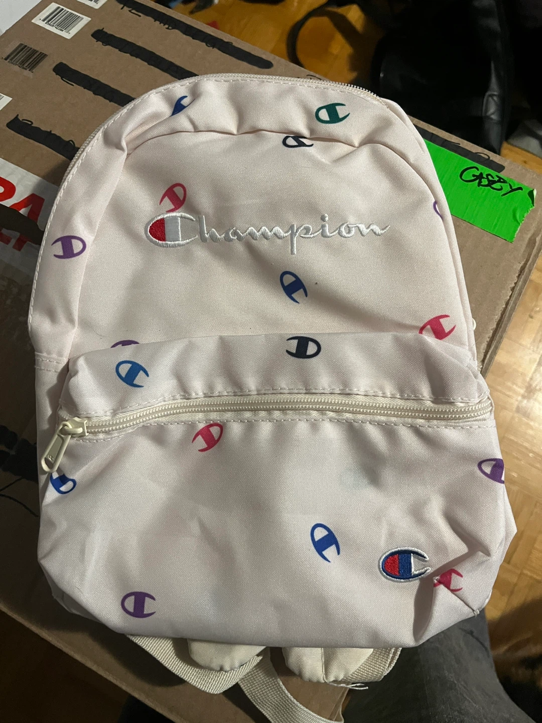 White Champion Logo Backpack