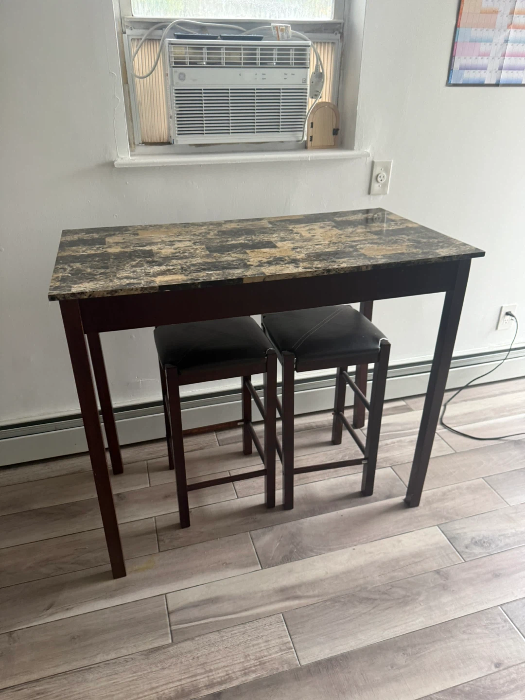 3-Piece Counter Height Dining Set with Marble Top