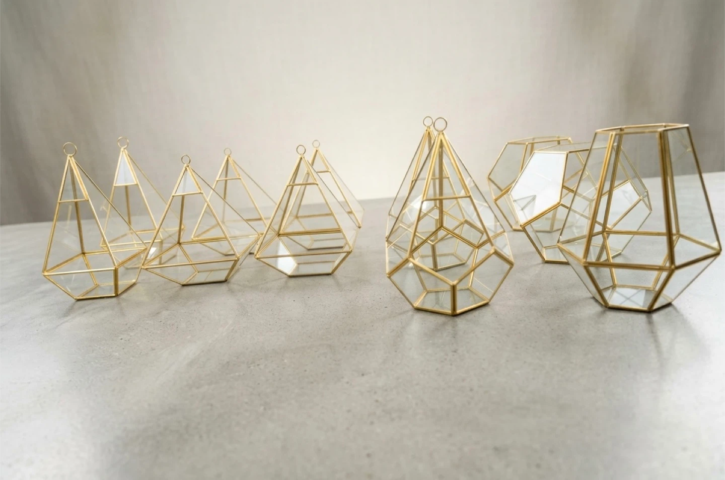 Glass Geometric Terrarium / Candle Holders - photo 2