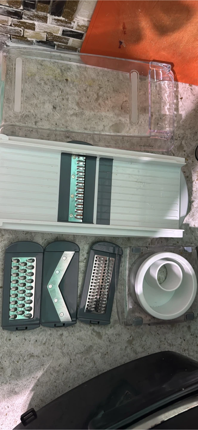 Mandoline Slicer with Multiple Blades and Container