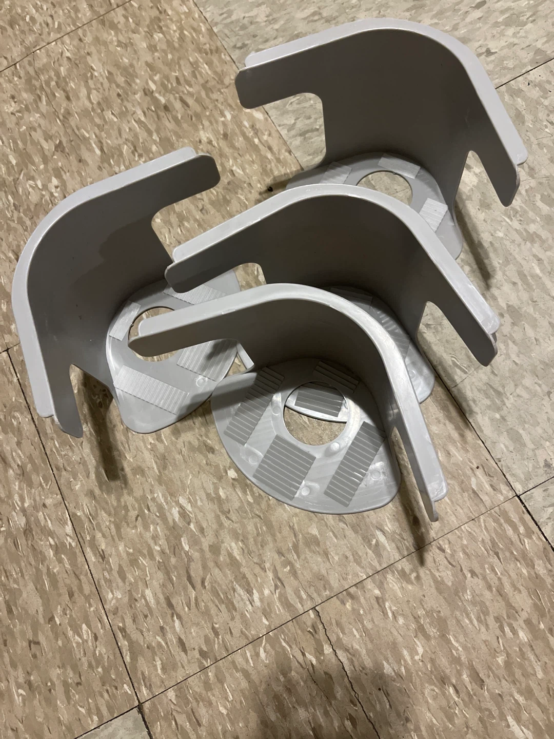 Gray Plastic Corner Furniture Risers (Set of 4)