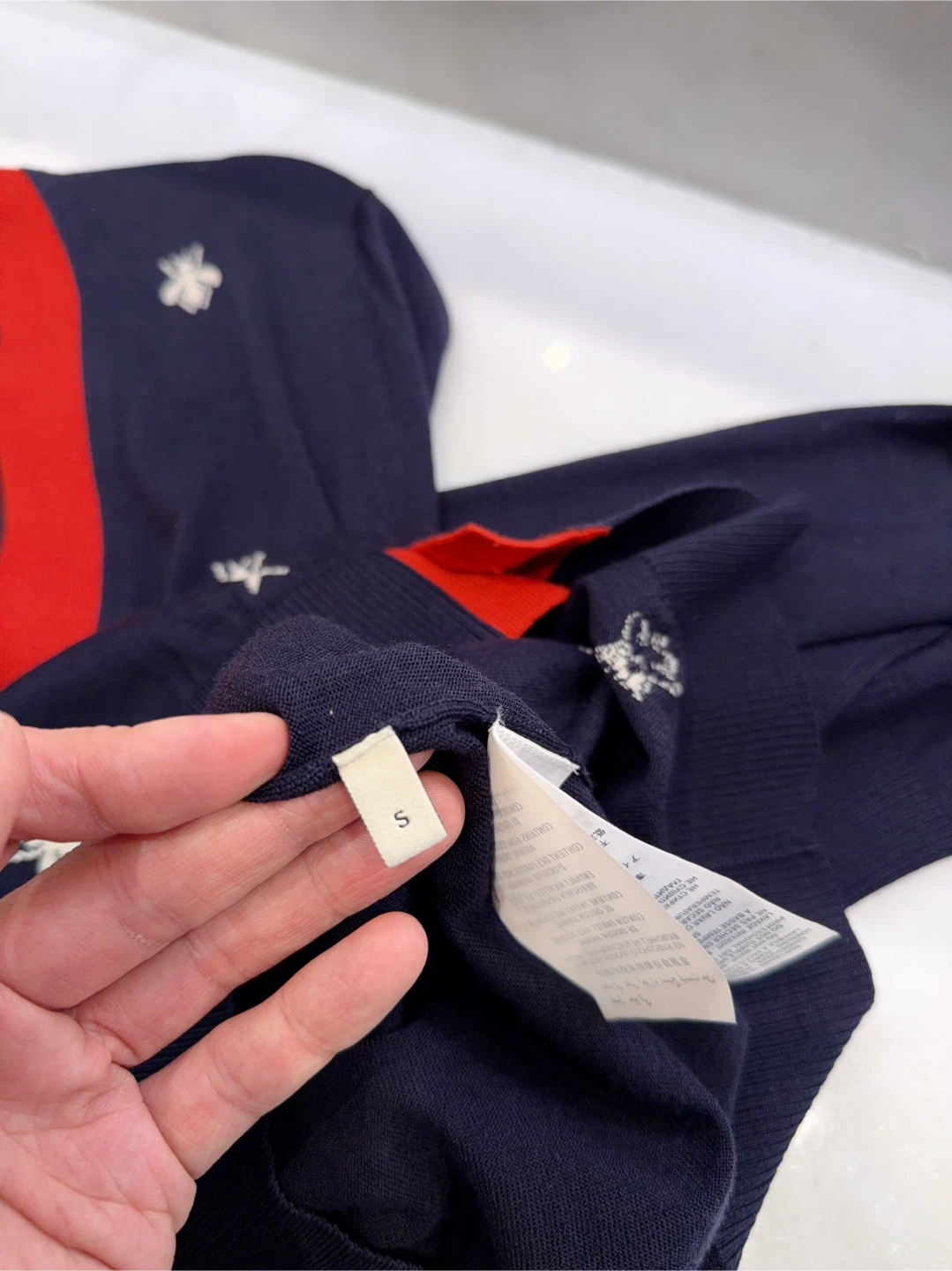 Gucci Navy Bee and Star Cardigan Size S - photo 4