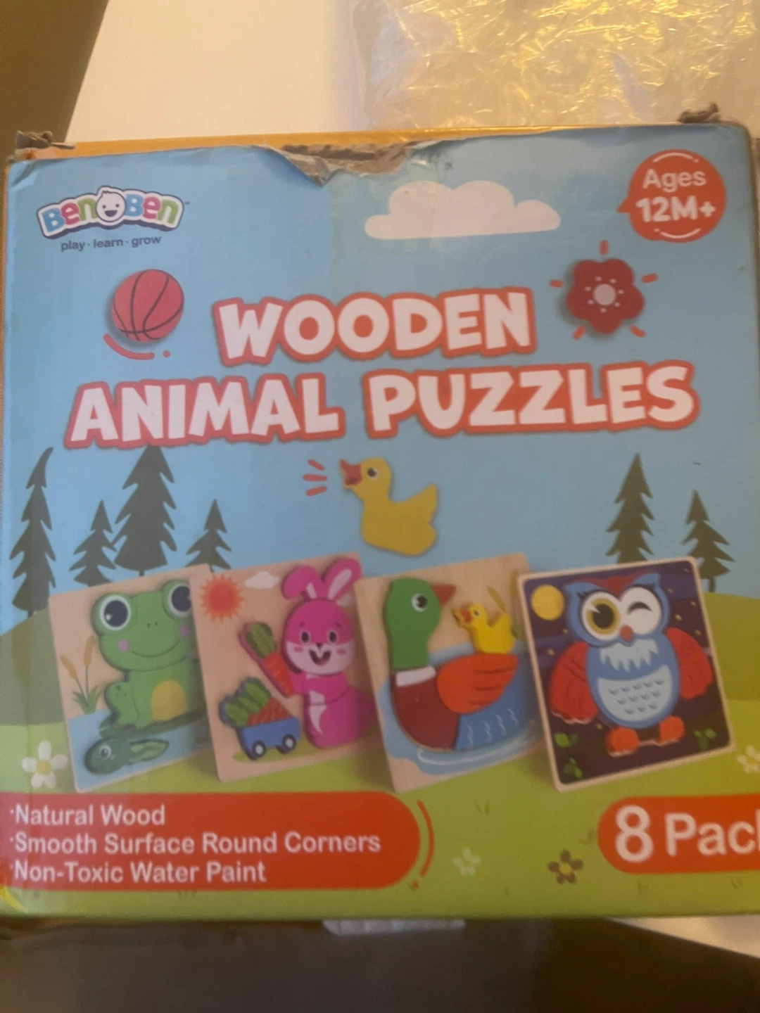 BenBen Wooden Animal Puzzles - 8 set pack