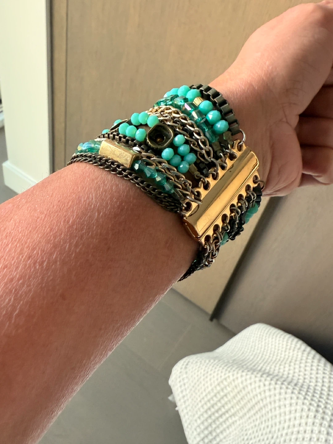 Turquoise Beaded Layered Bracelet & Necklace Set - photo 3
