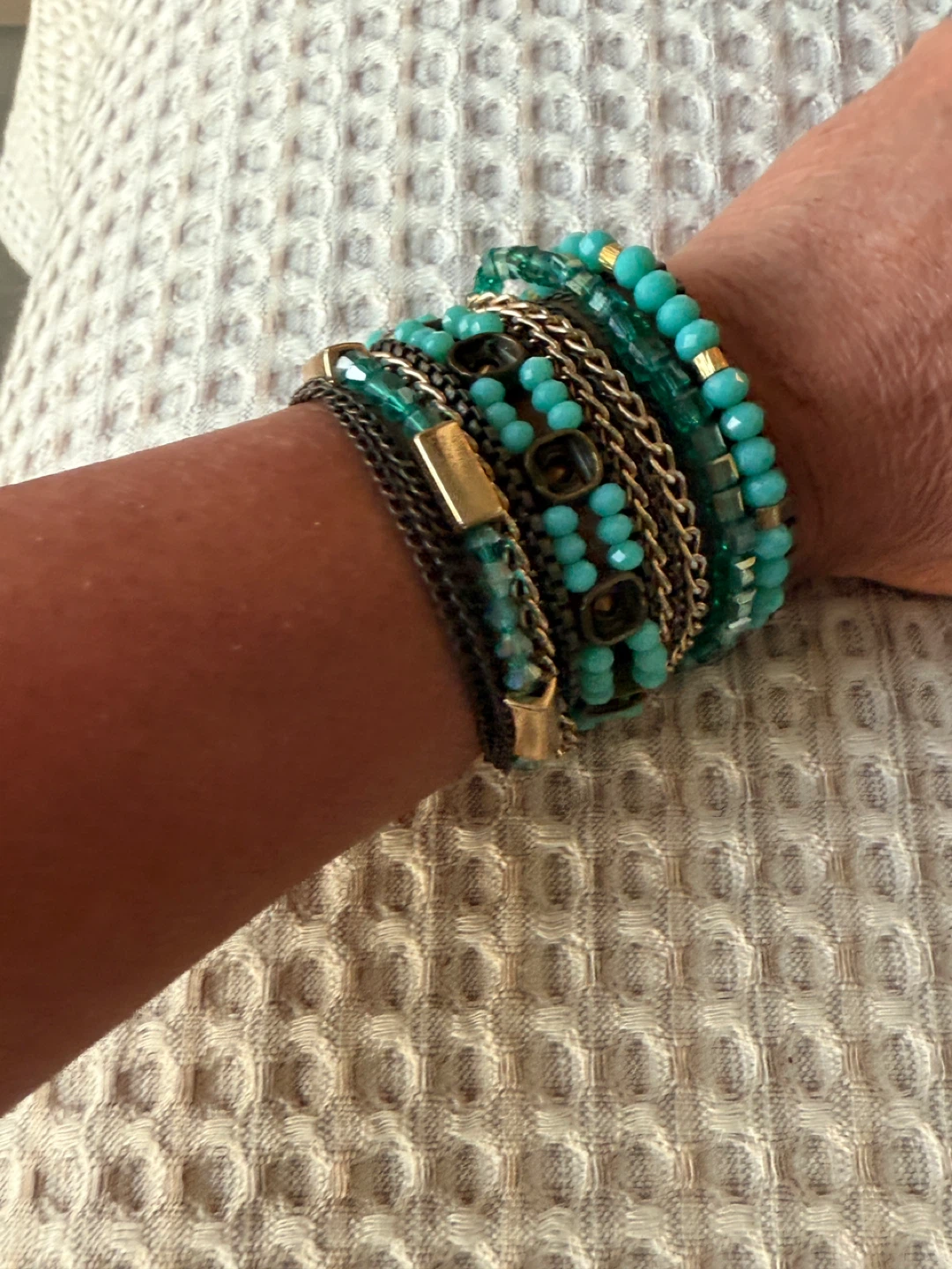 Turquoise Beaded Layered Bracelet & Necklace Set - photo 5