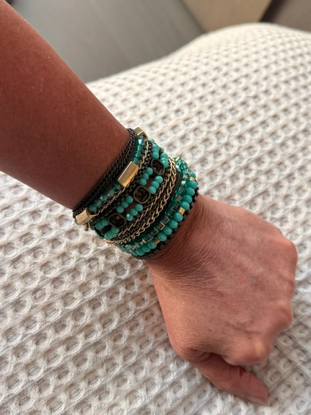 Turquoise Beaded Layered Bracelet & Necklace Set - photo 4