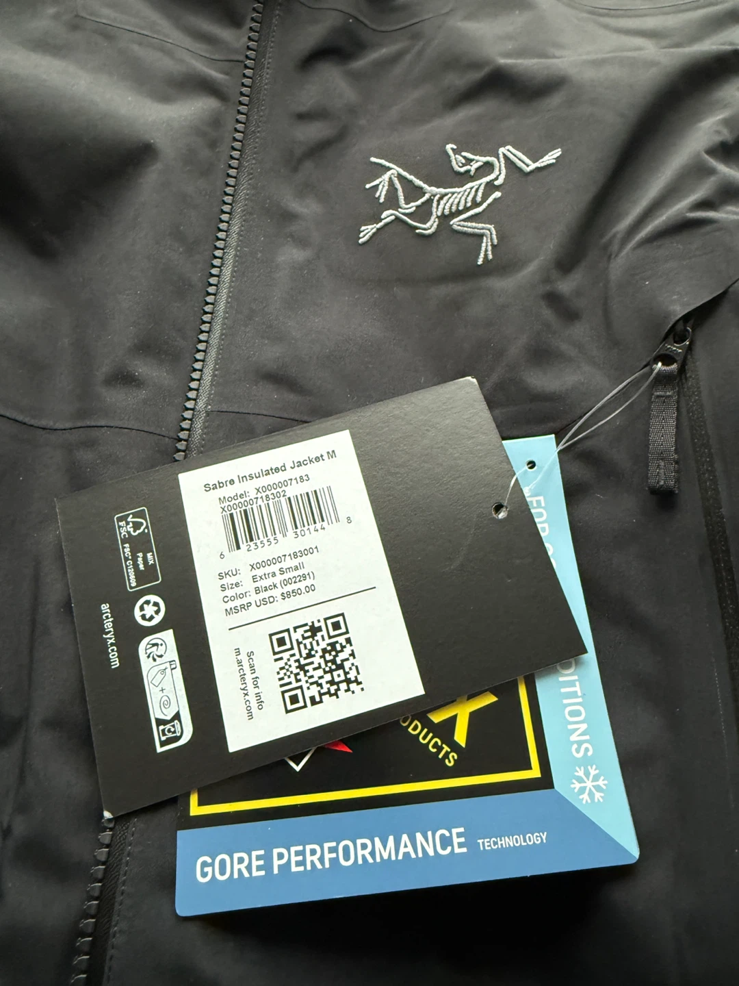 Arc'teryx Sabre Insulated Jacket - Men's XS/TP - Black - photo 2