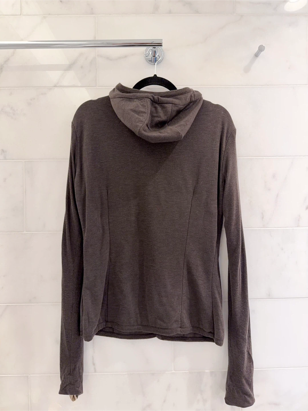 Rick Owens Lilies Brown Grey Asymmetrical Hoodie - photo 2