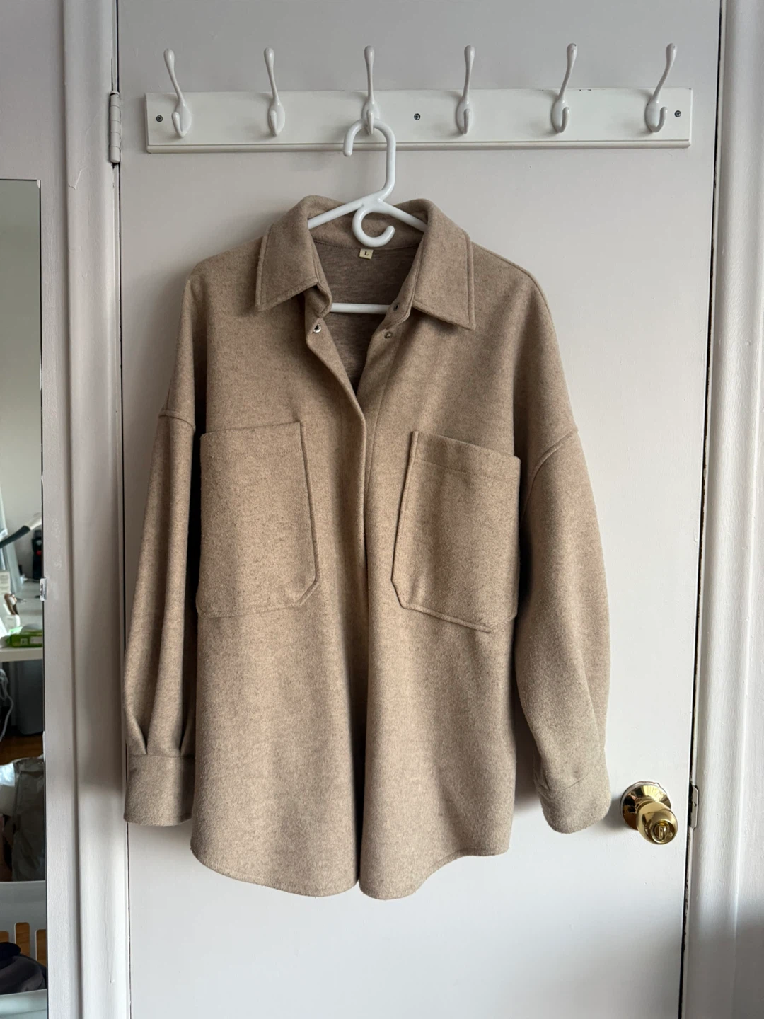 Beige Oversized Shacket Womens Large