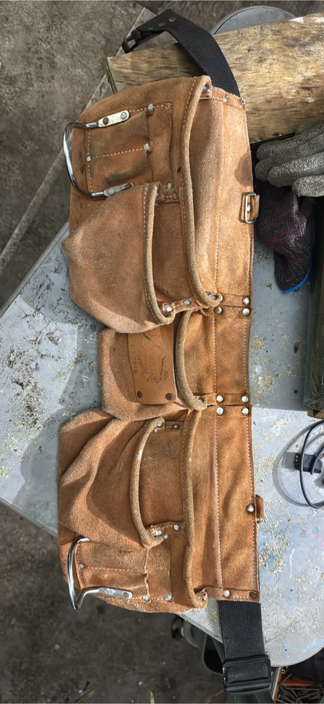 Suede Leather Tool Belt Pouch