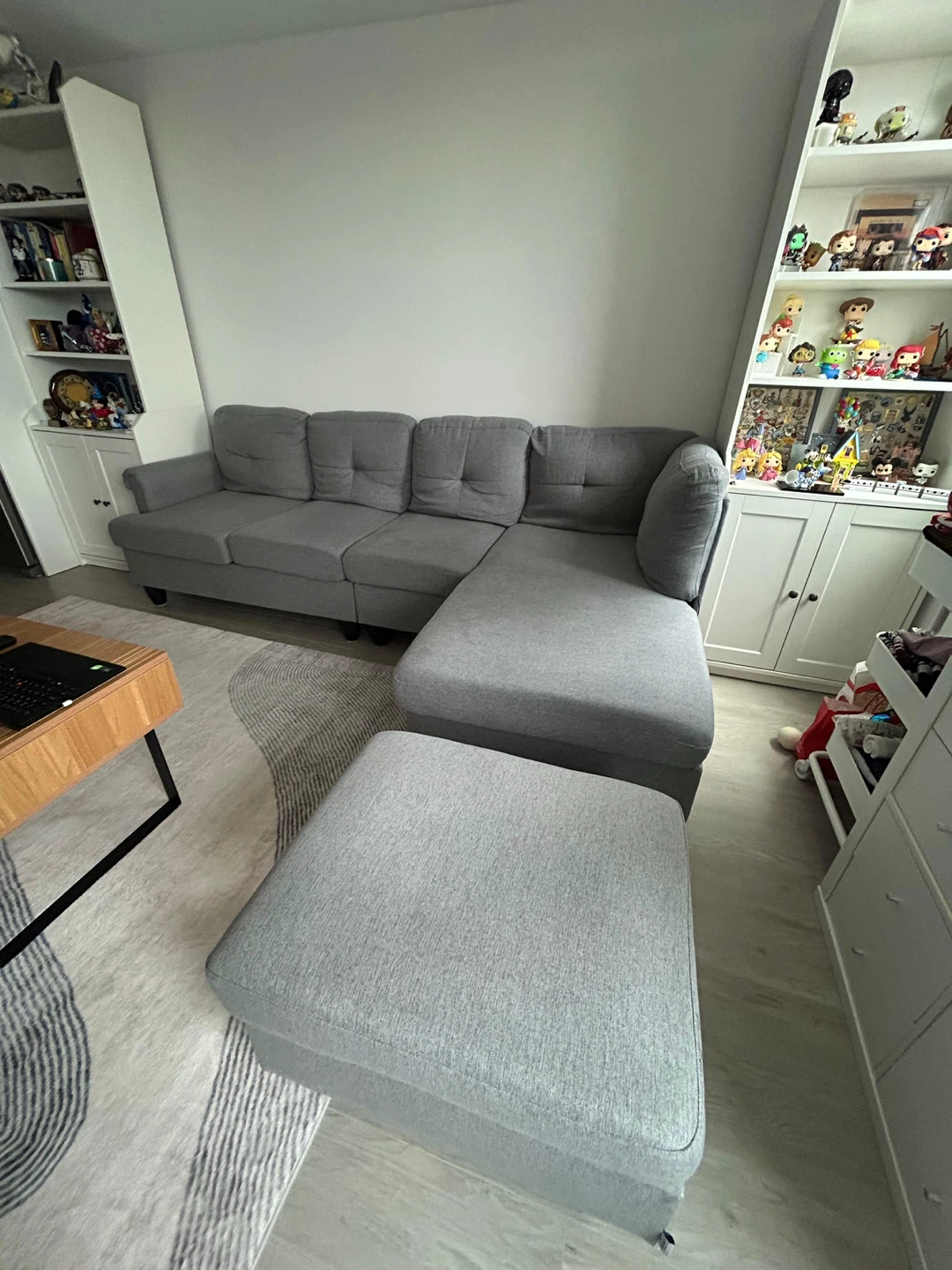 Grey Sectional 4-Seater Sofa with Chaise - photo 2