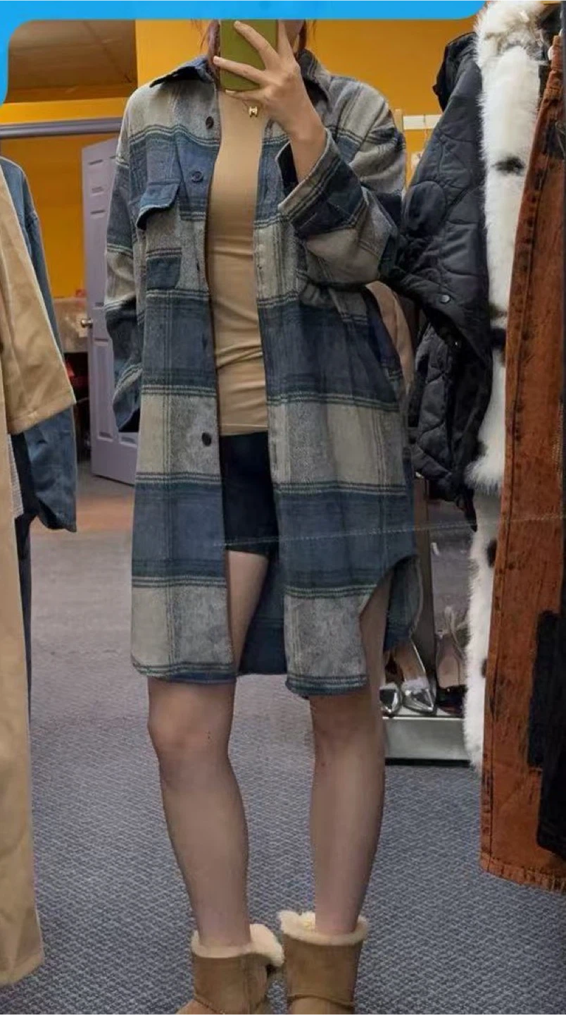 Plaid Shirt (tag on) - thick flannel material - Size L