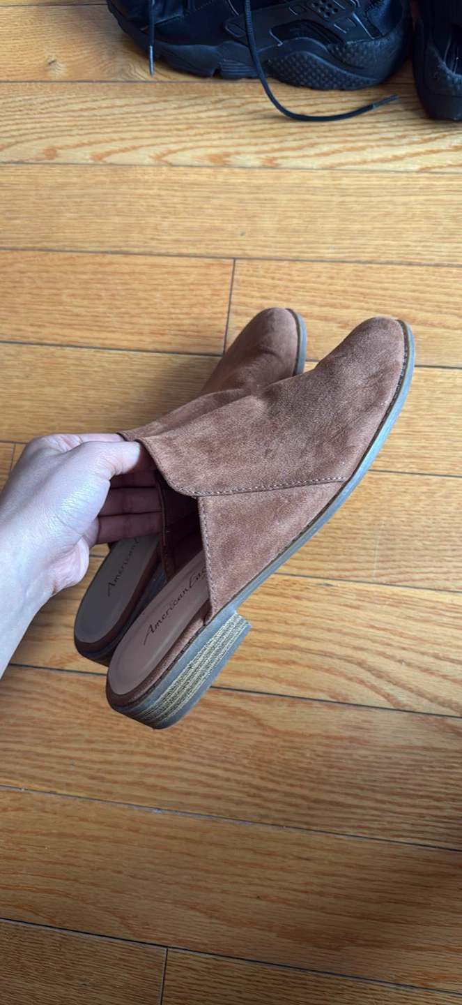 American Eagle Brown Suede Mules Size 8.5
