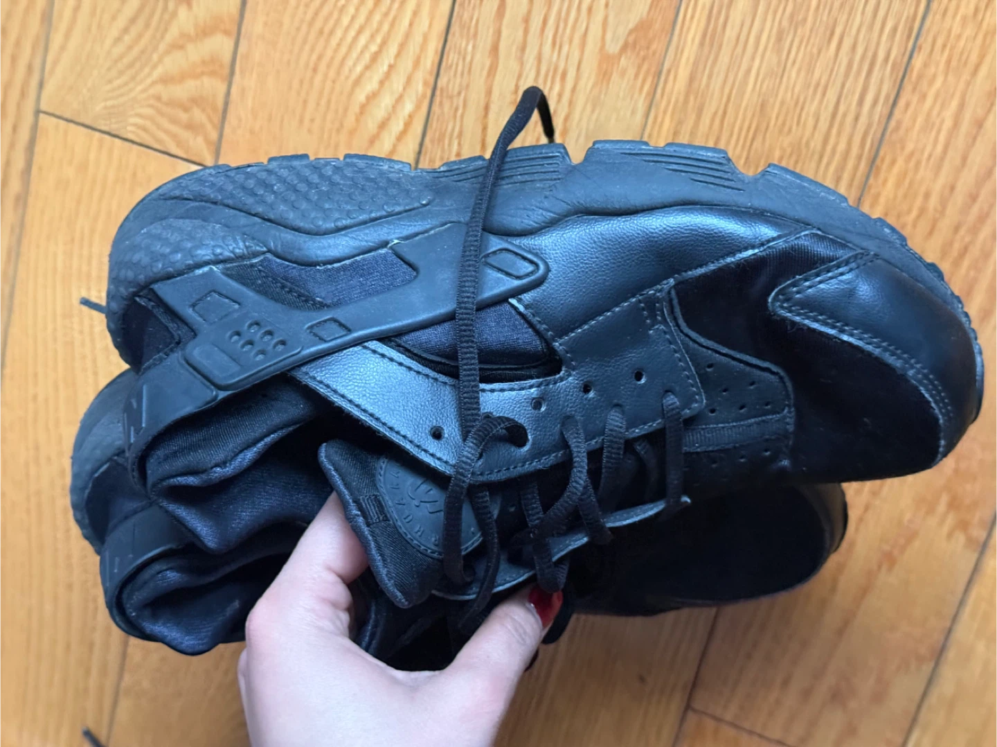 Nike Air Huarache Black Sneakers W8 - photo 3