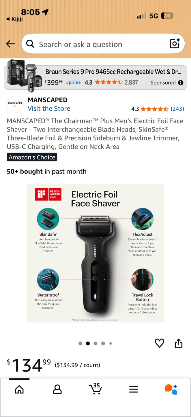 MANSCAPED The Chairman Plus Electric Foil Face Shaver - photo 2