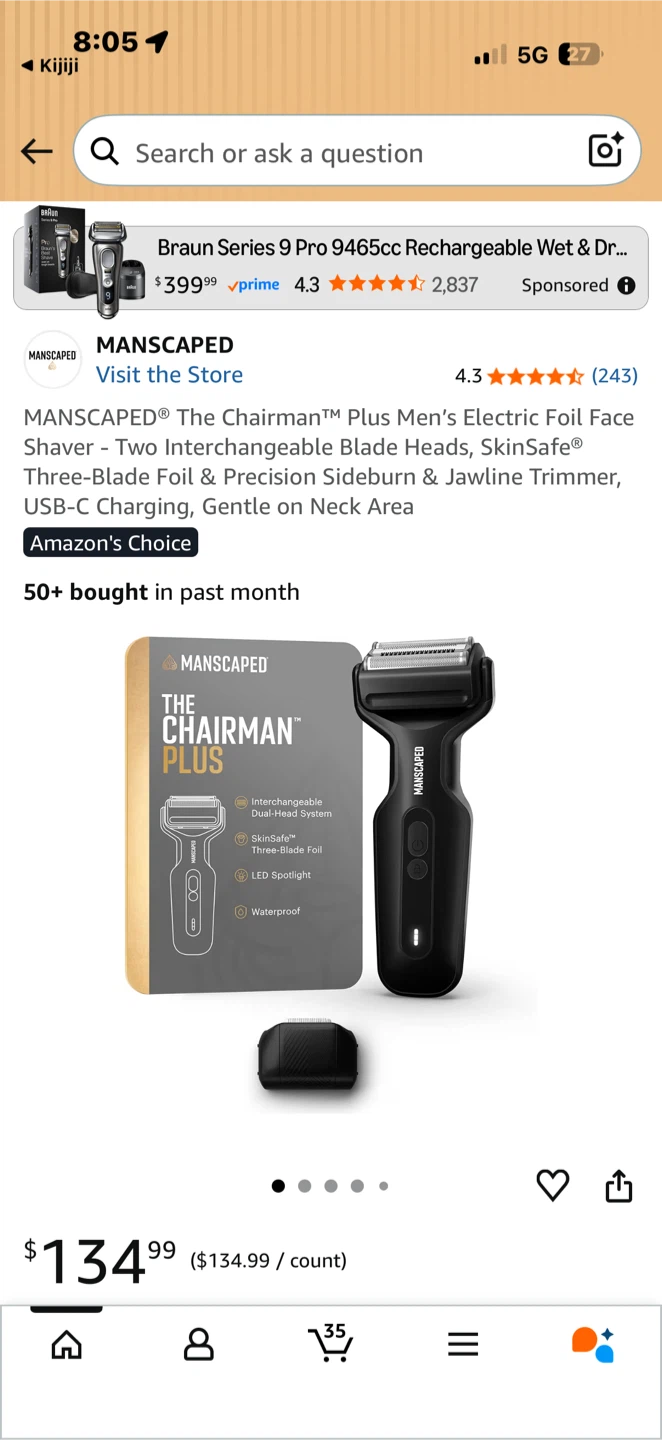 MANSCAPED The Chairman Plus Electric Foil Face Shaver