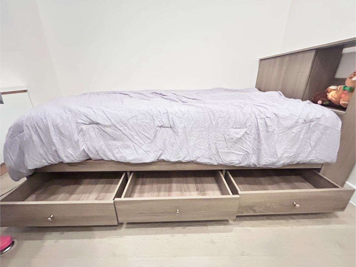 Twin Bed Frame with Headboard and Storage Drawers - photo 3