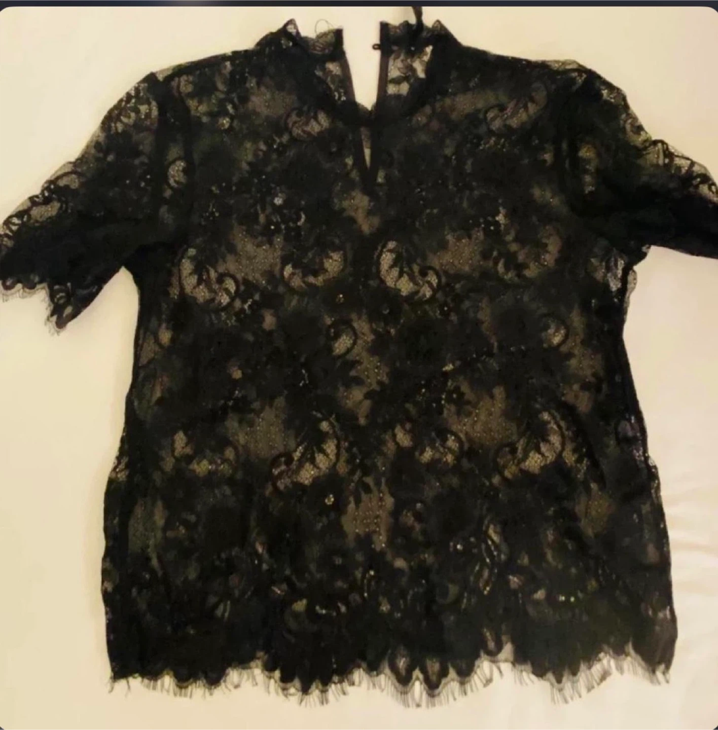 H&M Divided Black Lace Mock Neck Top - photo 3