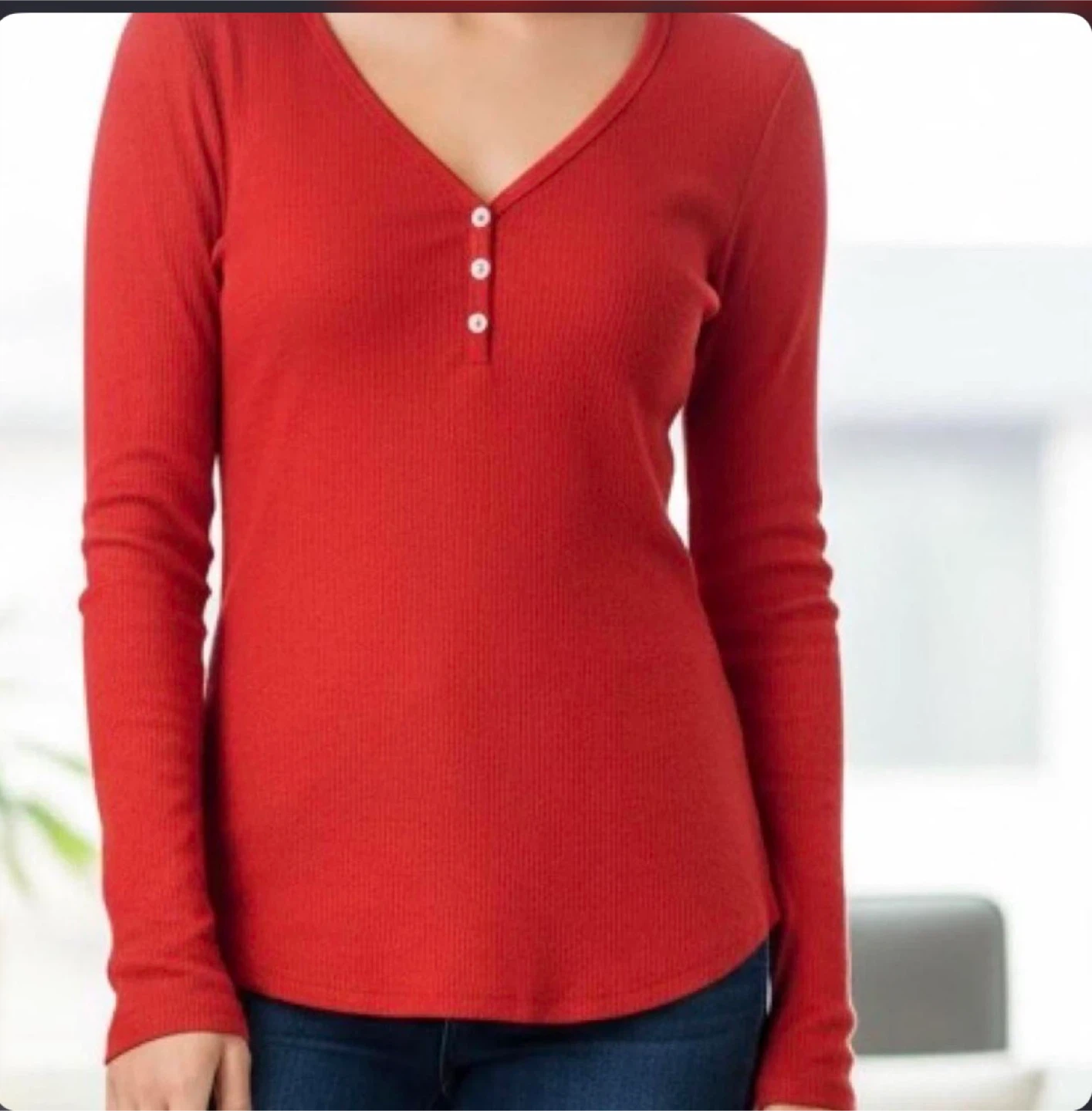 Gap Red Henley Shirt