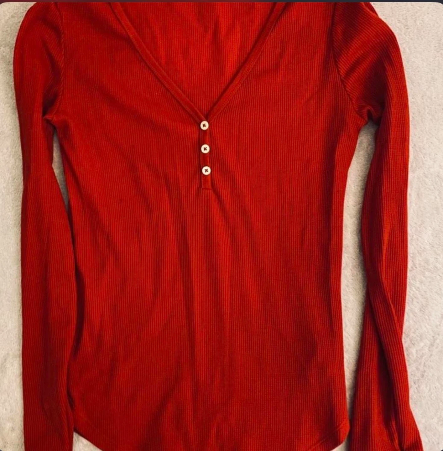 Gap Red Henley Shirt - photo 4