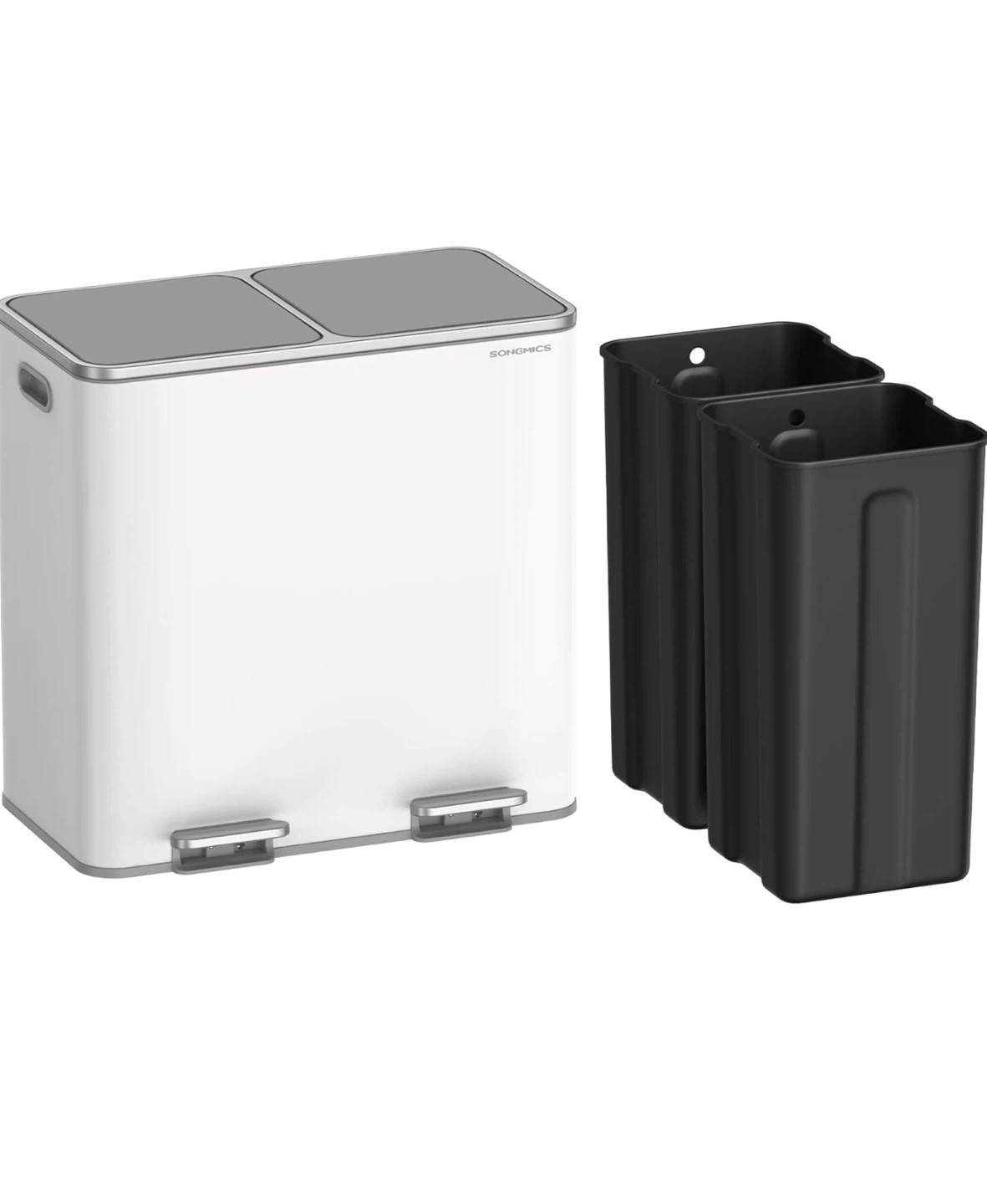 SONGMICS 2 x 10.6 Gal Double Bin Trash Can