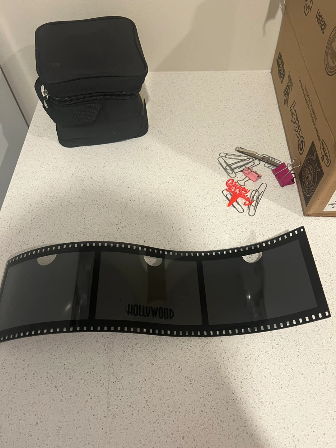 Hollywood Film Strip Holder and Black Pouch