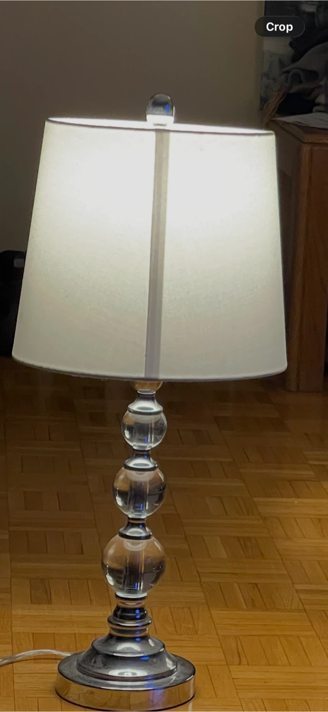 Pair of White Drum Shade Table Lamps - photo 2