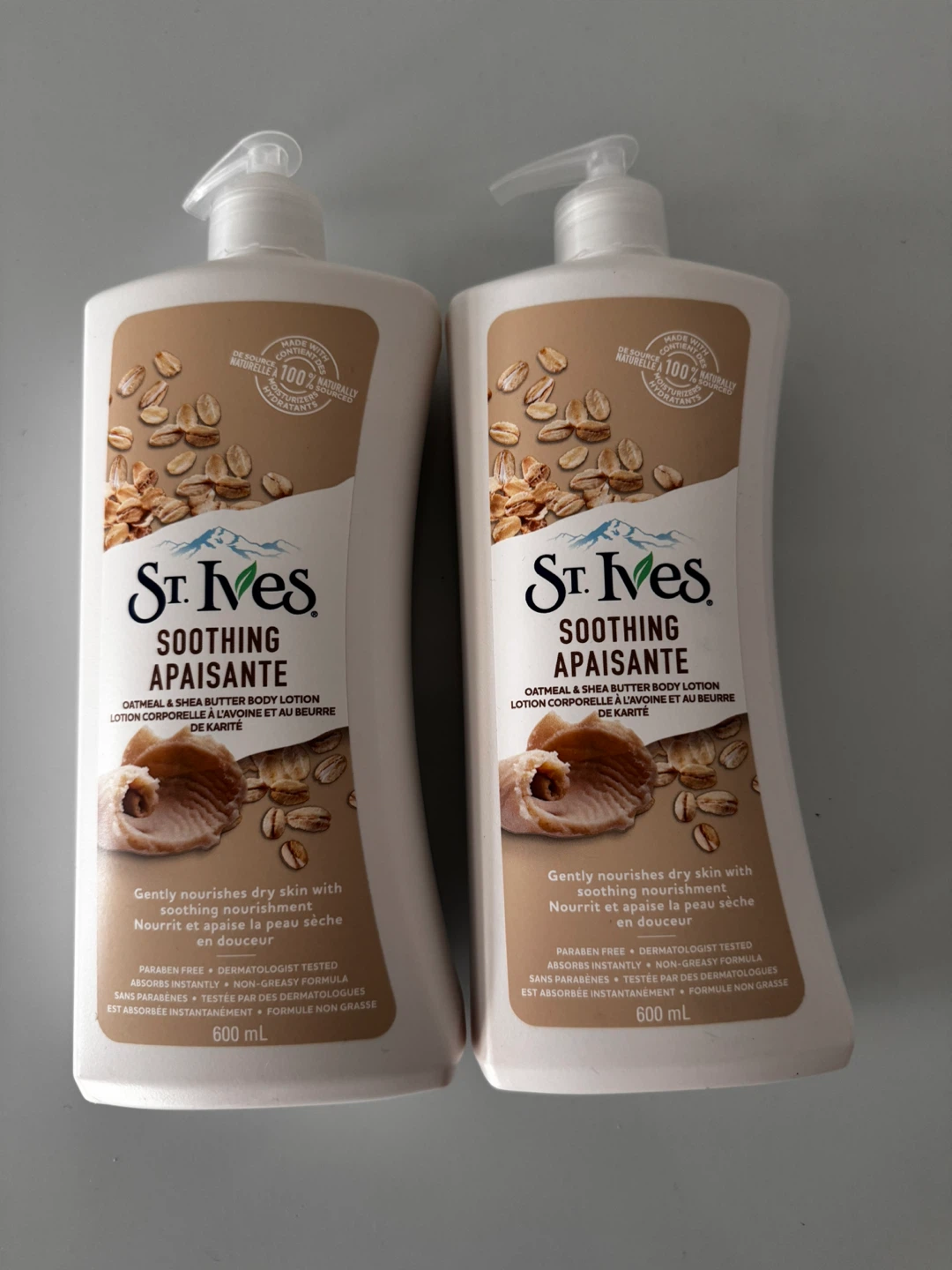 St. Ives Oatmeal & Shea Butter Body Lotion - 2 x 600 mL Bottles