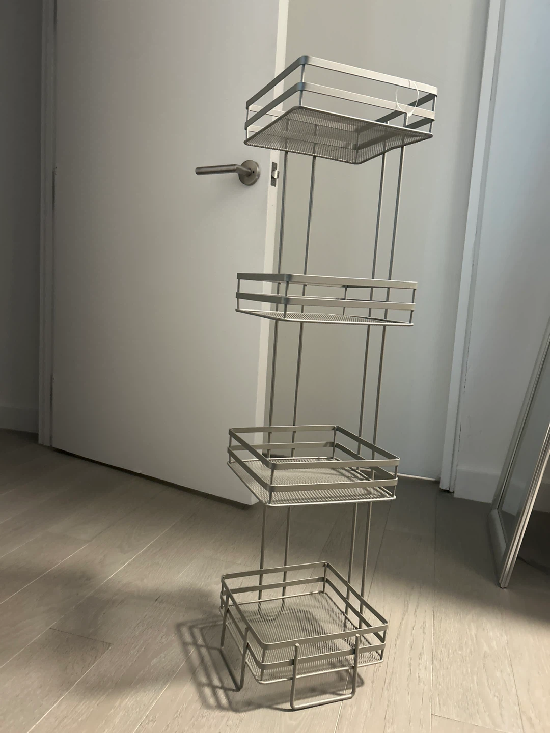 Silver 4-Tier Wire Basket Shelf Stand - photo 3