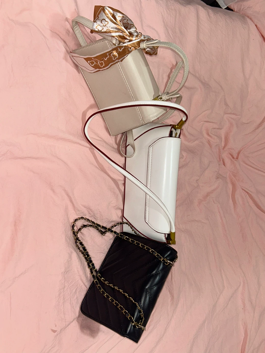 Set of 3 Handbags - Cream, White, and Black - photo 2