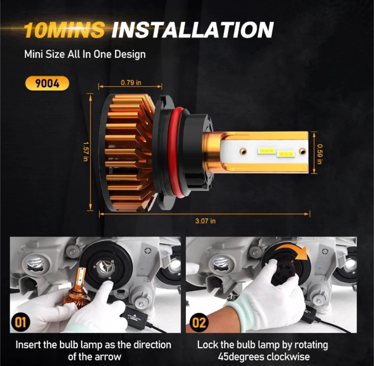 AUXBEAM 9004 LED Headlight Bulbs - photo 5
