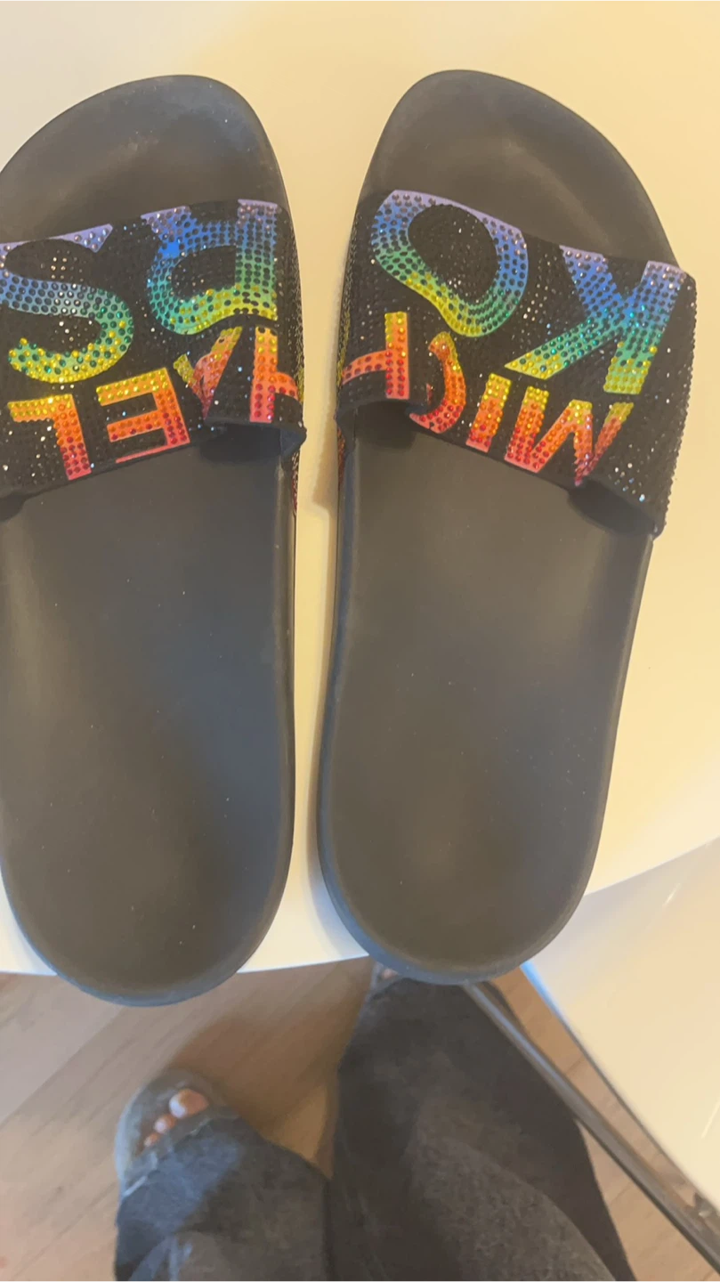 Michael Kors Rainbow Sparkle Slides