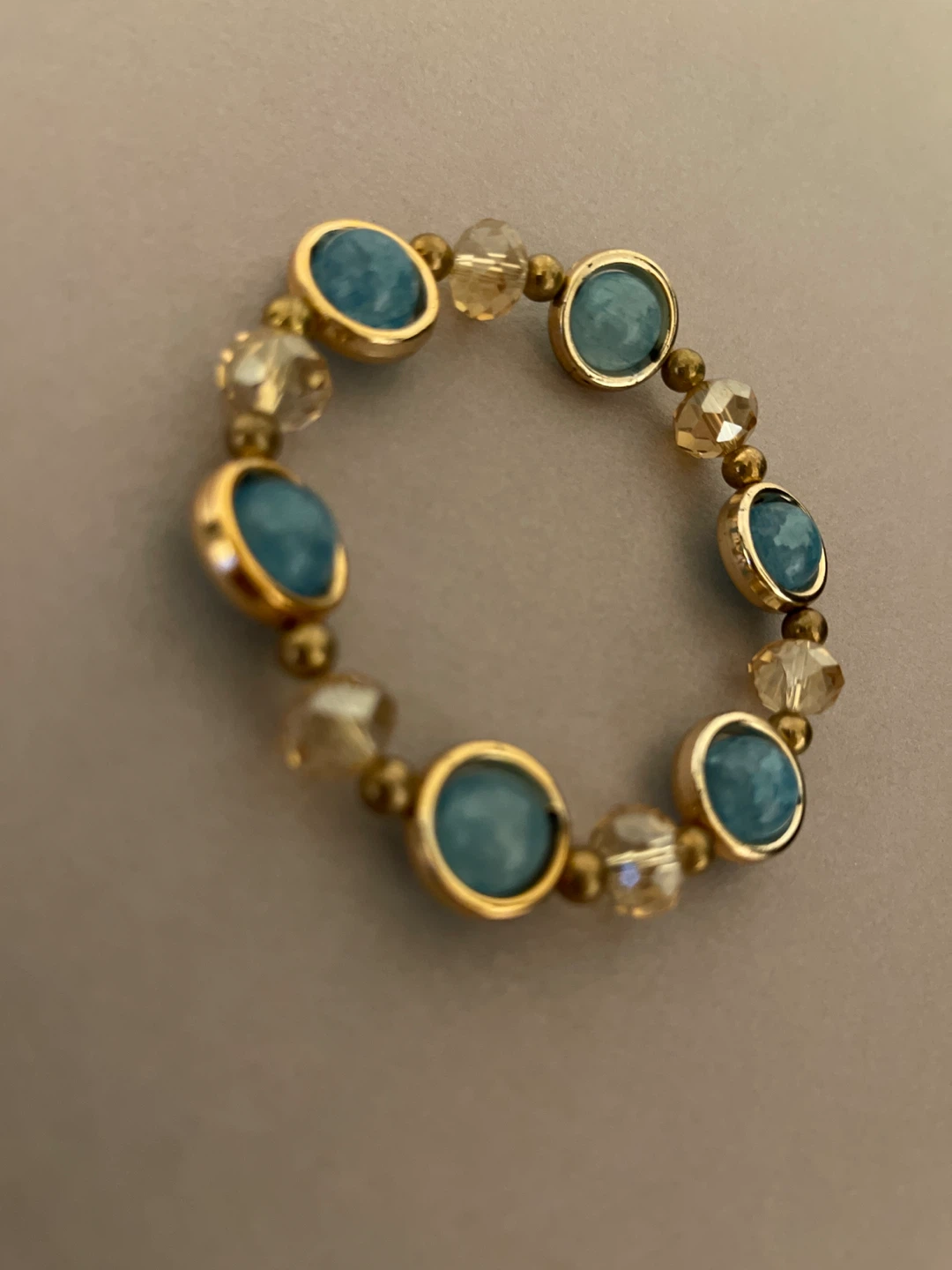 Blue and Gold Beaded Stretch Bracelet - photo 4