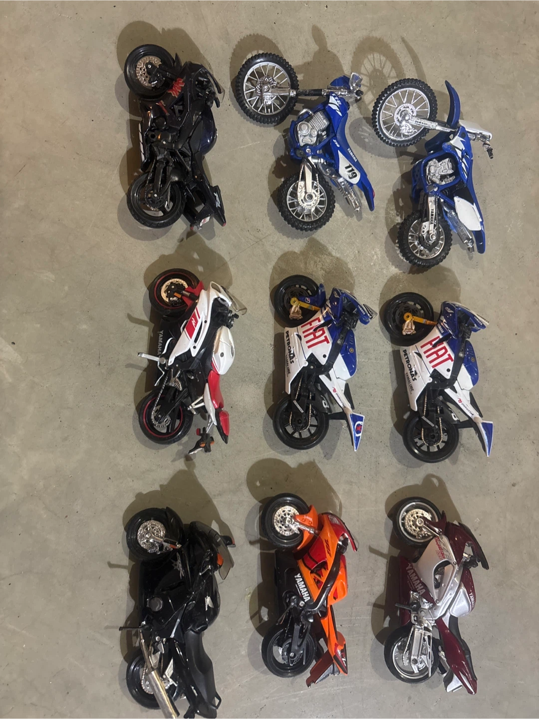 Collection of Diecast Model Motorcycles