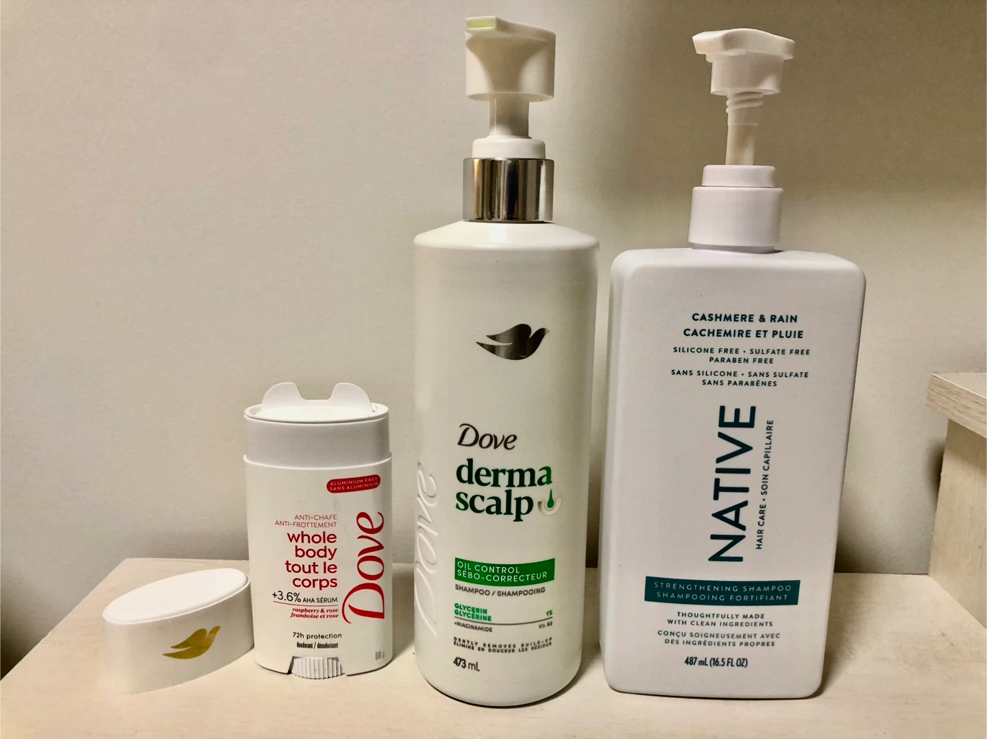 Assorted Toiletries (Shampoos and Deodorant)