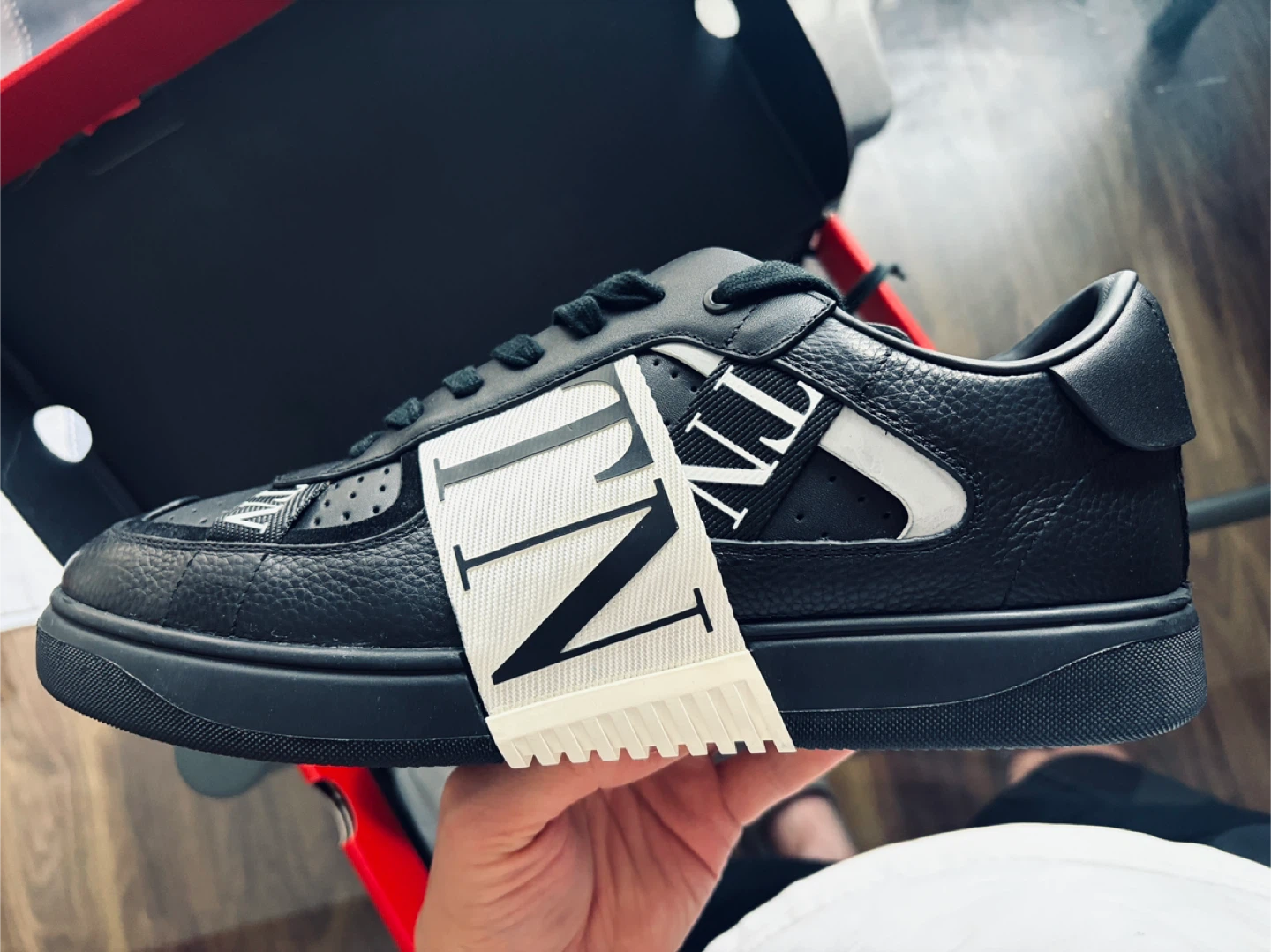Valentino Garavani Black Leather Rockstud Sneakers US M 11 -11.5