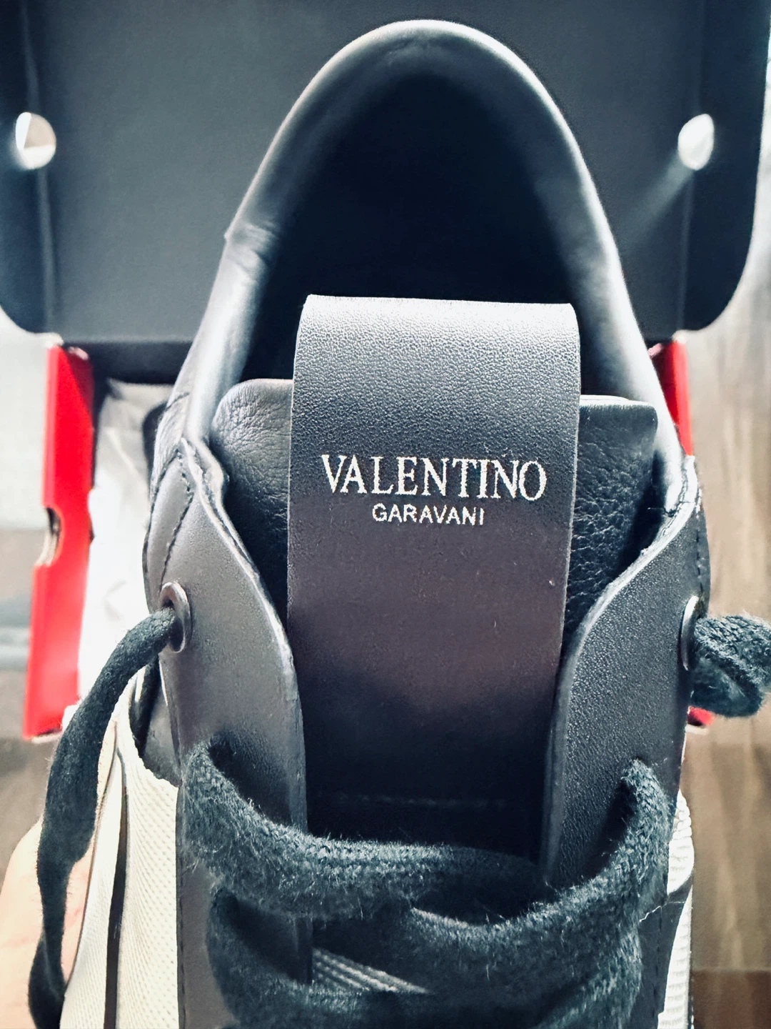 Valentino Garavani Black Leather Rockstud Sneakers US M 11 -11.5 - photo 3