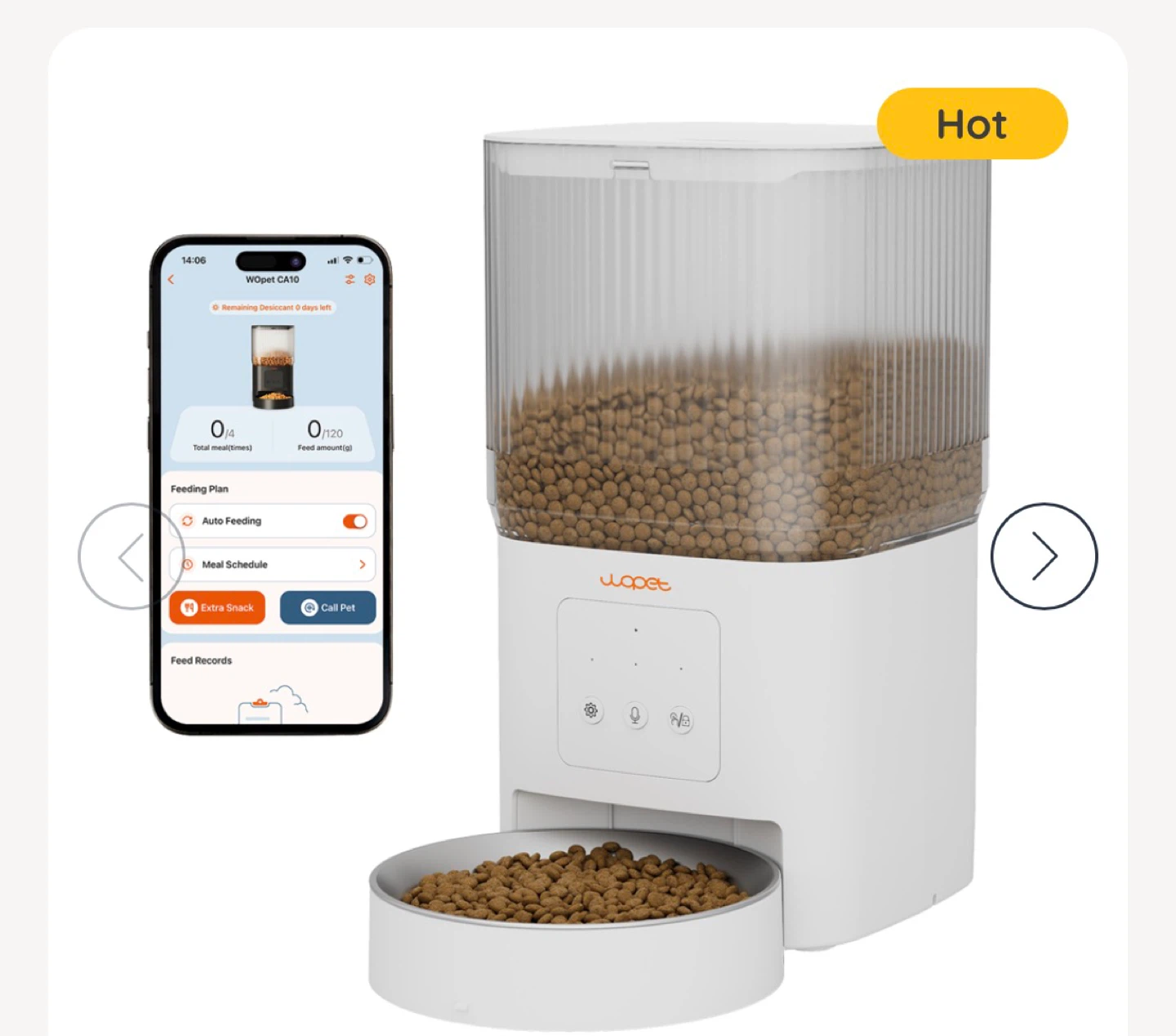 WOPET Cube Air 10 Wi-Fi Automatic Pet Feeder 4L
