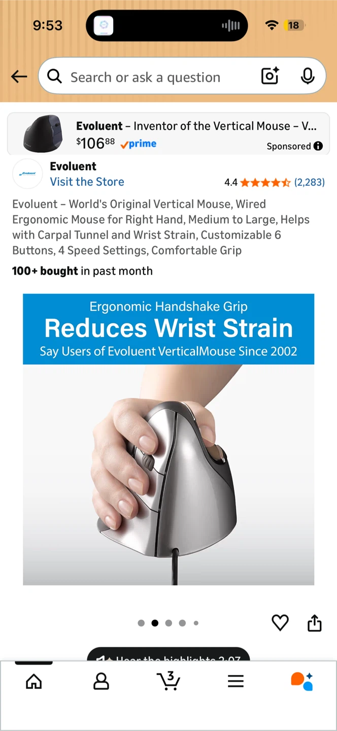 Evoluent Vertical Mouse, customizable 6 buttons - photo 3